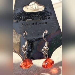Super star brand red beaded earrings.NWOT